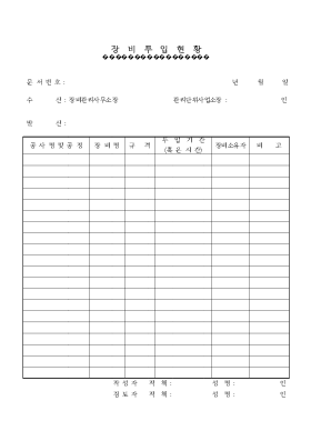 장비 투입 현황 장비 투입 현황